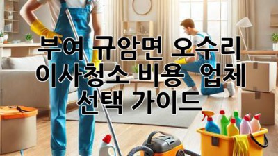 부여 규암면 오수리 이사청소: 비용 & 업체 선택 가이드